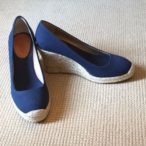 Navy J.crew espadrille wedges